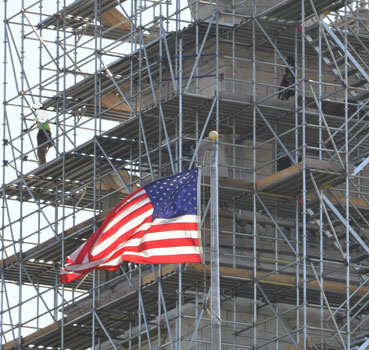 Scaffolding on a RI lighthouse from Atlas